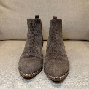 Marc Fisher Gray Suede Ankle Booties